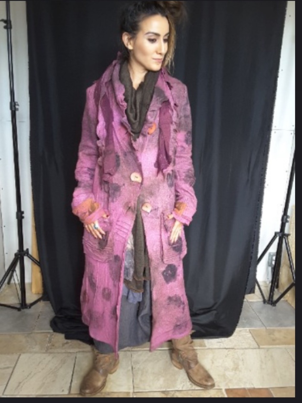 JOYCE SEPPALA Eco Calandrina artisan designed boiled wool coat made in Canada